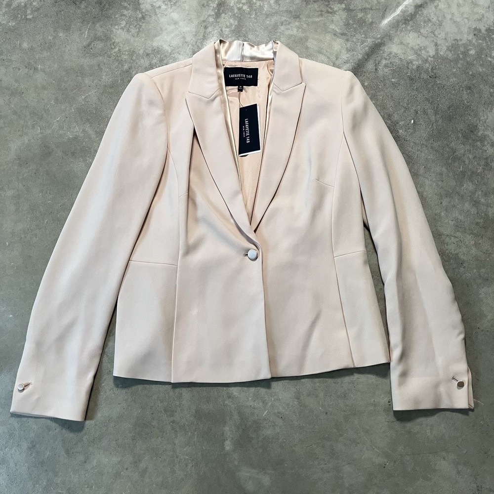 Lafayette 148 New‎ York Blazer Womens Size 10 Peach Sorbet Single Breasted